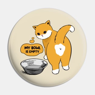 Cat and empty bowl Pin