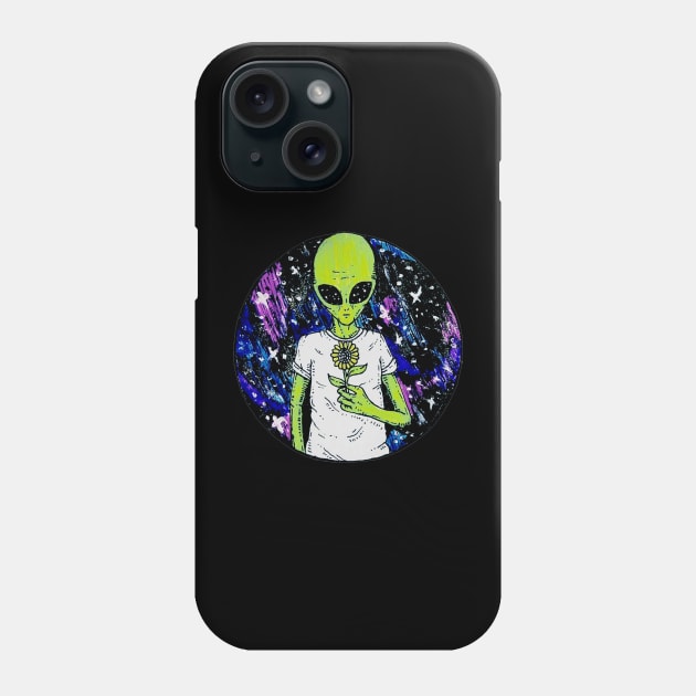 Alien sunflower Phone Case by Pipe Dreams Clothing Co.
