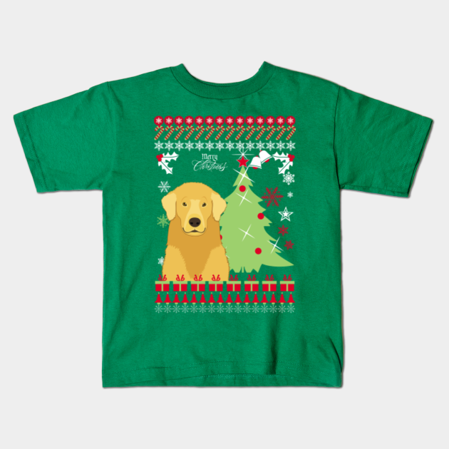 Golden Retriever Ugly Christmas Sweater Golden Retriever Kids T Shirt Teepublic