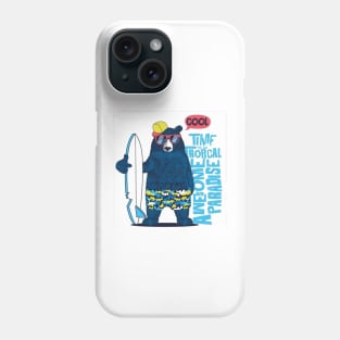 Cute surfer bear Phone Case