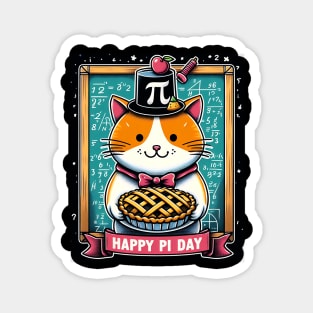 Pi day cat funny Kids, Men and Women and Teachers Math Magnet