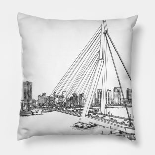 Erasmus Bridge in Rotterdam Pillow