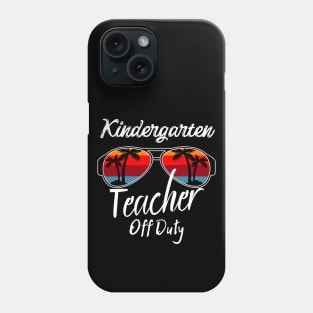 Kindergarten Teacher Off Duty, Retro Sunset Glasses, Summer Vacation Gift Phone Case