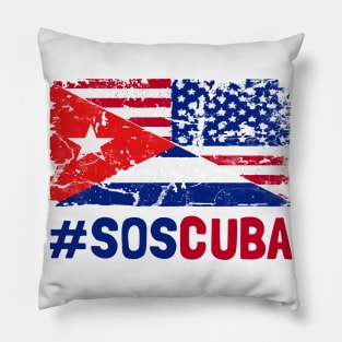 SOS Cuba Flag Free Cuba Libre 2021 Pillow