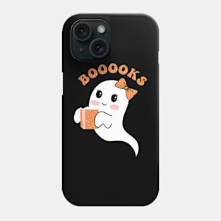 Booooks Ghost Funny Book Reading Halloween Cute Teacher women Phone Case