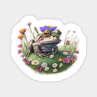 Toad in a field of flower Magnet