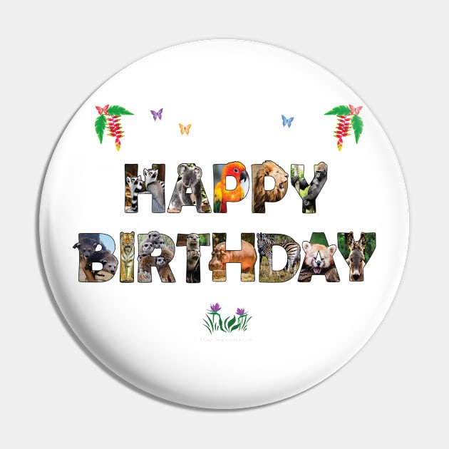 Happy Birthday - wildlife designs oil painting word art Pin by DawnDesignsWordArt