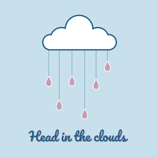 Head in the clouds baby blue cute cloud rain hearts by From Mars