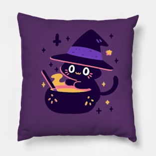 Witch Cat Boiling  Poison Pillow
