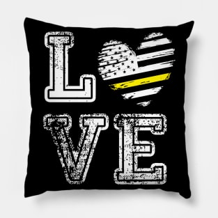 thin yellow line flag Pillow