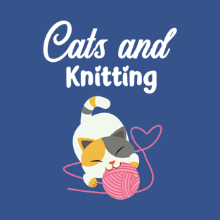 Cats and Knitting Yarn Wool All Tied Up T-Shirt