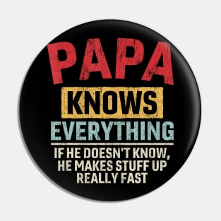 Papa Knows Everything Funny Father'S Day Papa Gift Pin