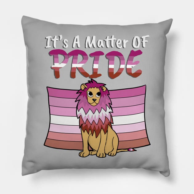 Lesbian Pride Lion- With Text Pillow by marzipanpond