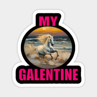 My galentine black horse Magnet