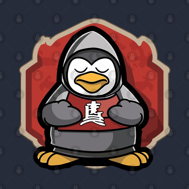 Cartoon penguin meditation by DesginsDone