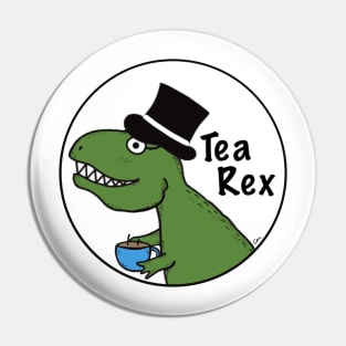 Tea loving T-Rex Pin