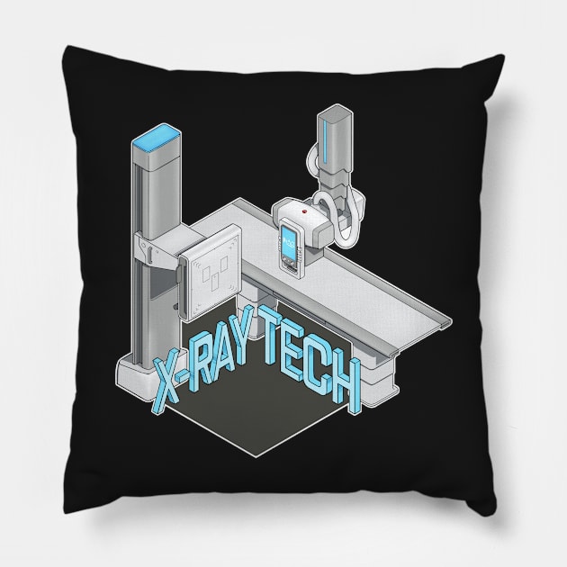 X-ray tech isometric illustration Pillow by daddymactinus