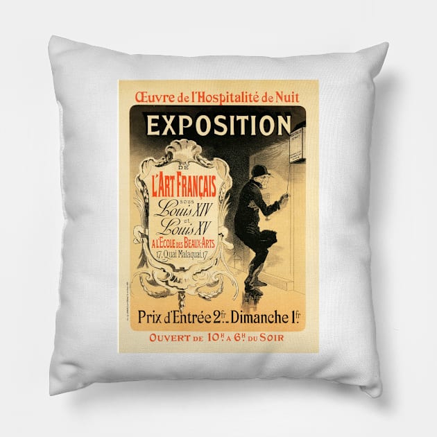 EXPOSITION DE L' ART FRANCAIS by Jules Cheret 1898 from Maitres De L' Affiche Collection Pillow by vintageposters