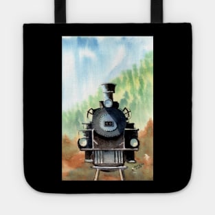 Old Steam Engine Watercolor Tote