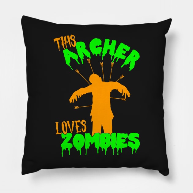 This Archer Loves Zombies - Archer Costume Halloween graphic Pillow by theodoros20