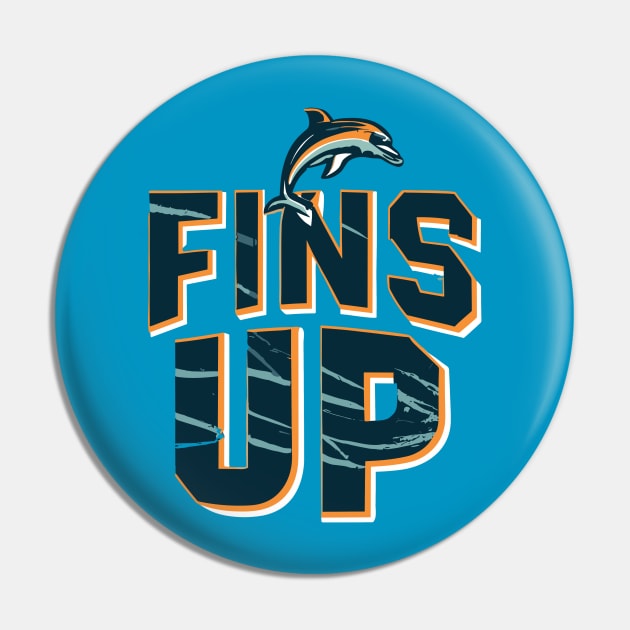 Fins Up - Miami dolphin Pin by Space Monkeys NFT