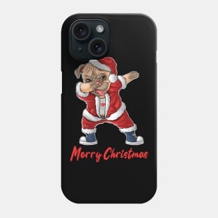 Dabbing Dog Santa Hat Merry Christmas Phone Case