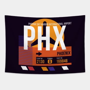 Vintage Phoenix PHX Airport Code Travel Day Retro Air Travel Tapestry