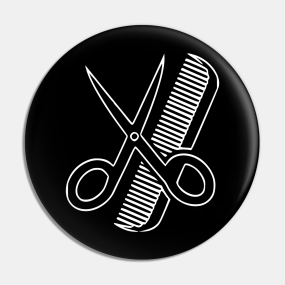 Hair Cutting Pins And Buttons Teepublic Uk