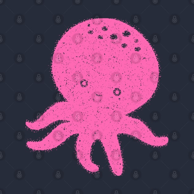 Cute Pink Octopus Drawing by Braznyc