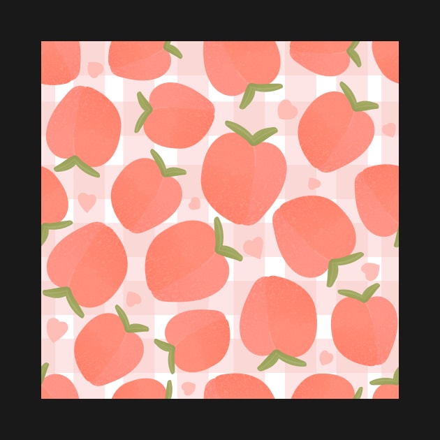 Checked peach seamless pattern by Lozovytska