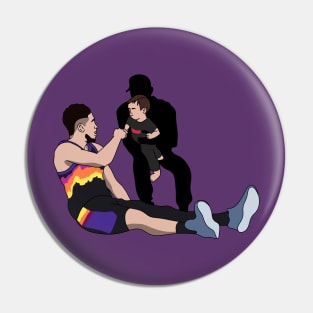 fist bump booker and kids Pin