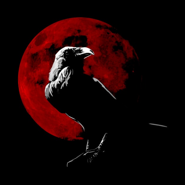 Blood Moon Raven by Ink Raven