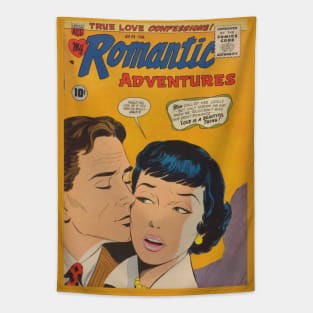 Vintage "Romantic Adventures" Cover Tapestry