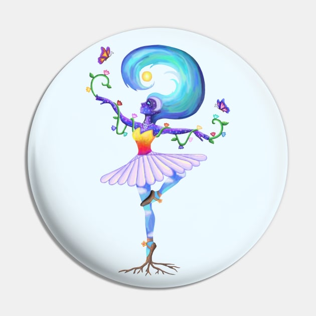 Nature's Free Spirited Ballerina Dreamer Dancer Pin by Art by Deborah Camp