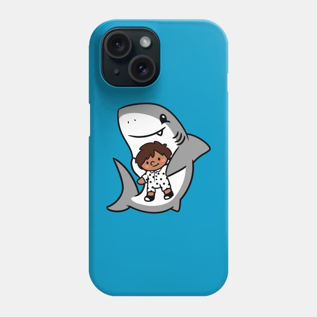 Shark Pup Morgan & Their Doll (Medium Tones, Shag, Romper) Phone Case by Pop & Purr