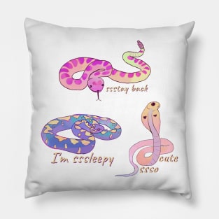 Cute watercolor snake sticker pack Pillow