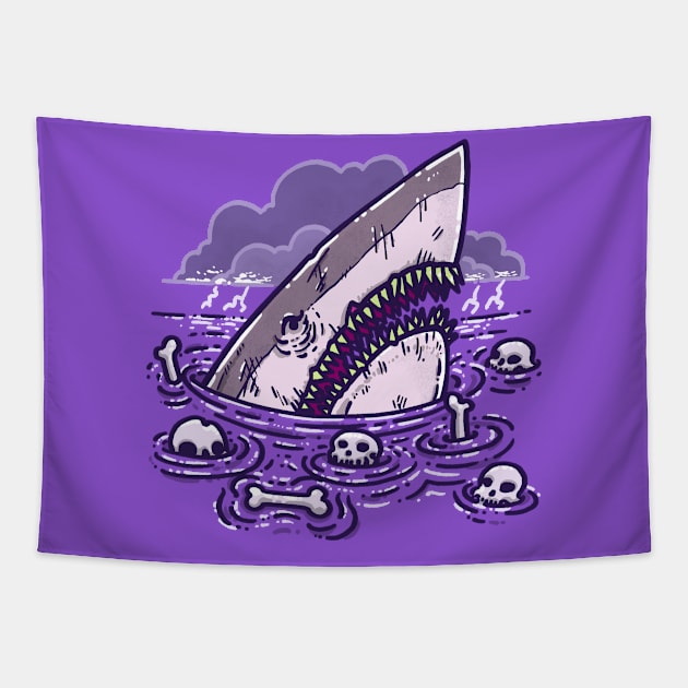 Nightmare Shark Tapestry by nickv47