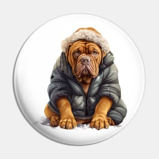 Winter Dogue de Bordeaux Dog Pin