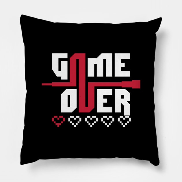 game over (fondo negro) Pillow by FamiFriki_V