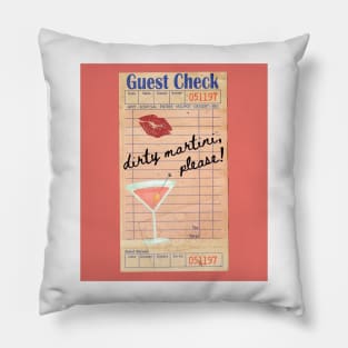 Dirty Martini Please Y2k Pink Guest Check Print Pillow