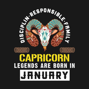 Zodiac Capricorn: Born In January T-Shirt