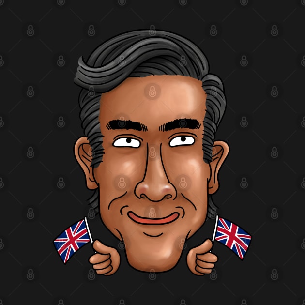 Rishi Sunak British Flag by Takeda_Art