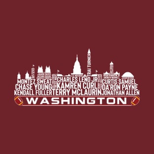 Washington Football Team 23 Player Roster, Washington D.C Skyline T-Shirt