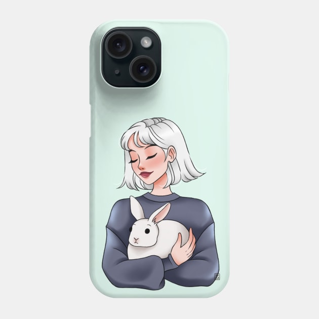 White Bunny Phone Case by Smilla