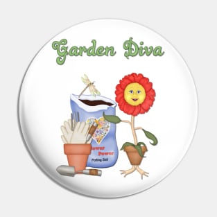 Garden Diva Gifts and Apparel Pin