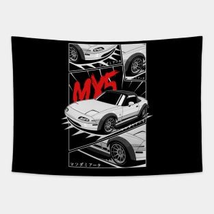 white miata jdm manga style Tapestry