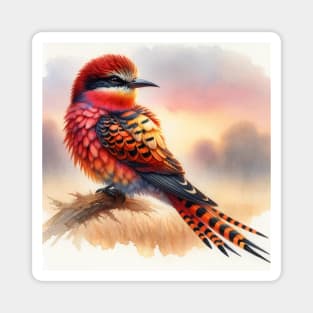 Colorful Arses Lorealis - Watercolor Bird Magnet