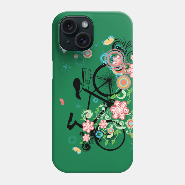 Bicycle and Floral Ornament Phone Case by AnnArtshock