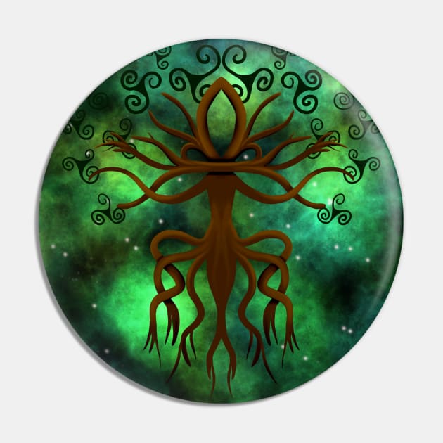 Yggdrasil with Triquetra Pin by Kcinnik