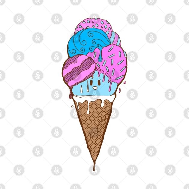 Cotton Candy Cute Ice Cream Cone by kenallouis